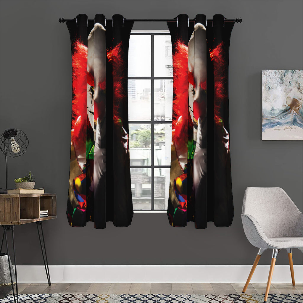 Halloween Smiling Clown Print Curtain