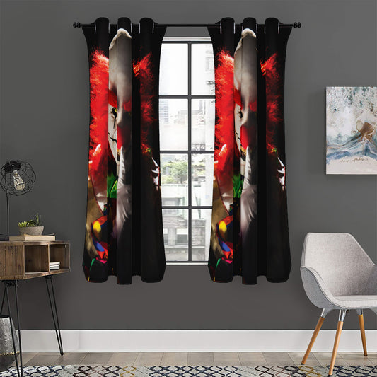 Halloween Smiling Clown Print Curtain
