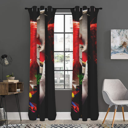 Halloween Smiling Clown Print Curtain