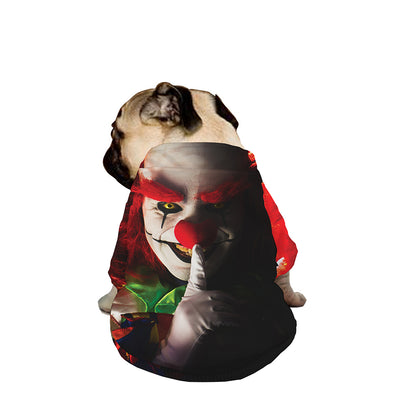 Halloween Smiling Clown Print Dog Zip Up Jacket