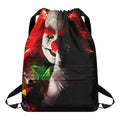 Halloween Smiling Clown Print Drawstring Backpack