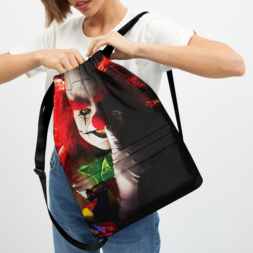 Halloween Smiling Clown Print Drawstring Backpack