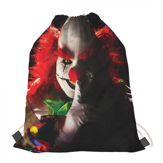 Halloween Smiling Clown Print Drawstring Bag