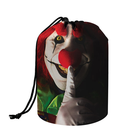 Halloween Smiling Clown Print Drawstring Makeup Bag