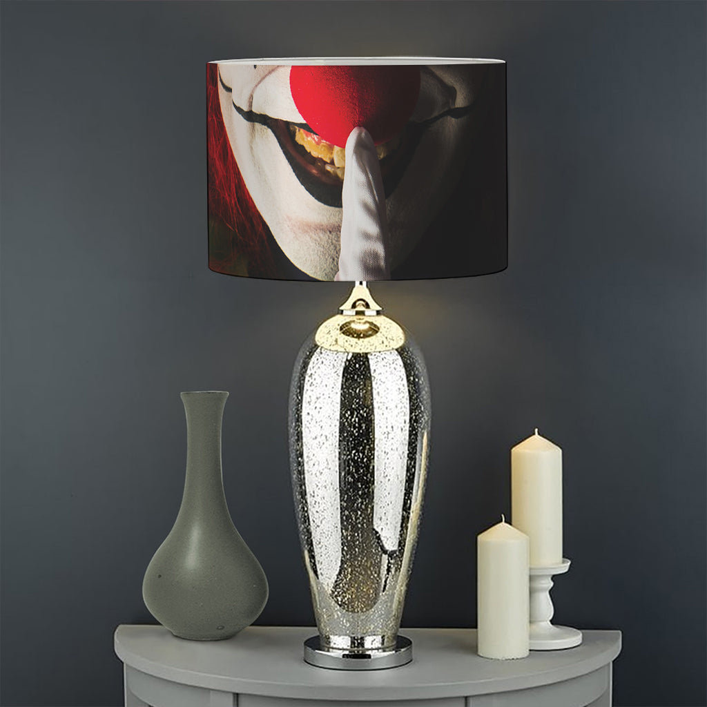 Halloween Smiling Clown Print Drum Lamp Shade