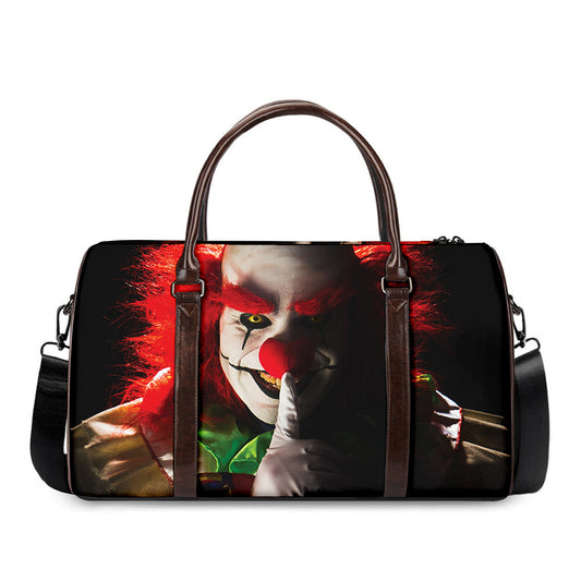 Halloween Smiling Clown Print Duffle Bag