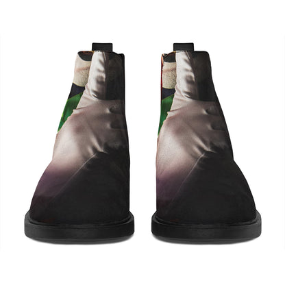 Halloween Smiling Clown Print Flat Ankle Boots