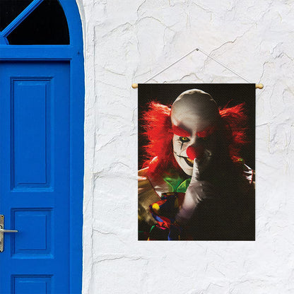 Halloween Smiling Clown Print Garden Flag