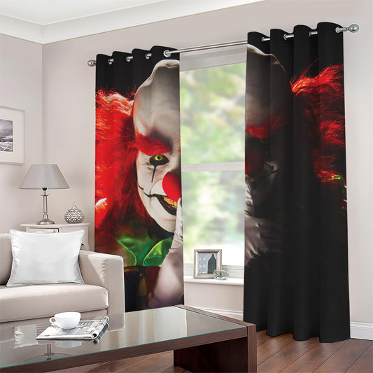 Halloween Smiling Clown Print Grommet Curtains