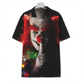 Halloween Smiling Clown Print Hawaiian Shirt