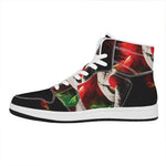 Halloween Smiling Clown Print High Top Leather Sneakers