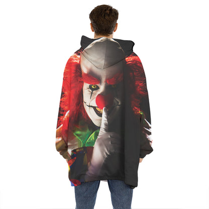 Halloween Smiling Clown Print Hoodie Blanket