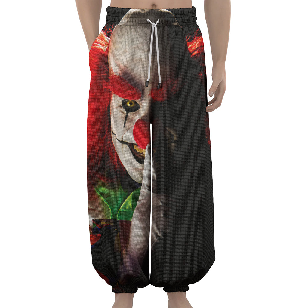 Halloween Smiling Clown Print Lantern Pants