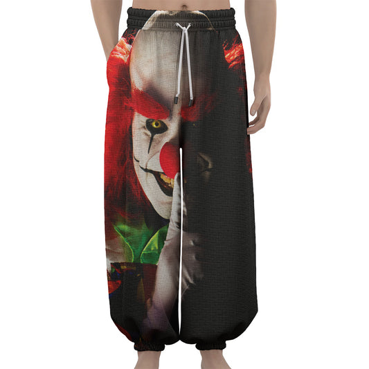 Halloween Smiling Clown Print Lantern Pants