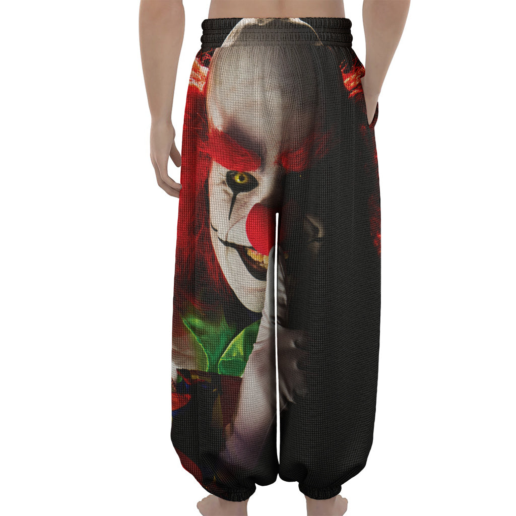 Halloween Smiling Clown Print Lantern Pants