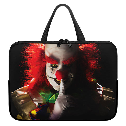 Halloween Smiling Clown Print Laptop Sleeve With Handle