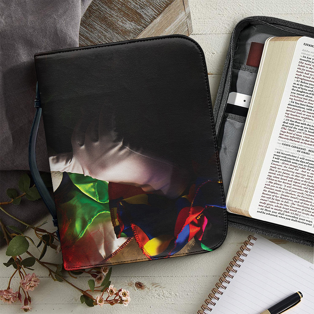 Halloween Smiling Clown Print Leather Bible Cover