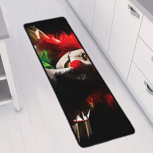 Halloween Smiling Clown Print Long Kitchen Mat