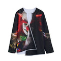 Halloween Smiling Clown Print Long Sleeve Short Coat