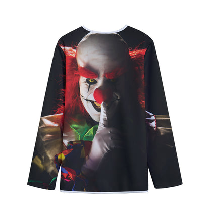 Halloween Smiling Clown Print Long Sleeve Short Coat