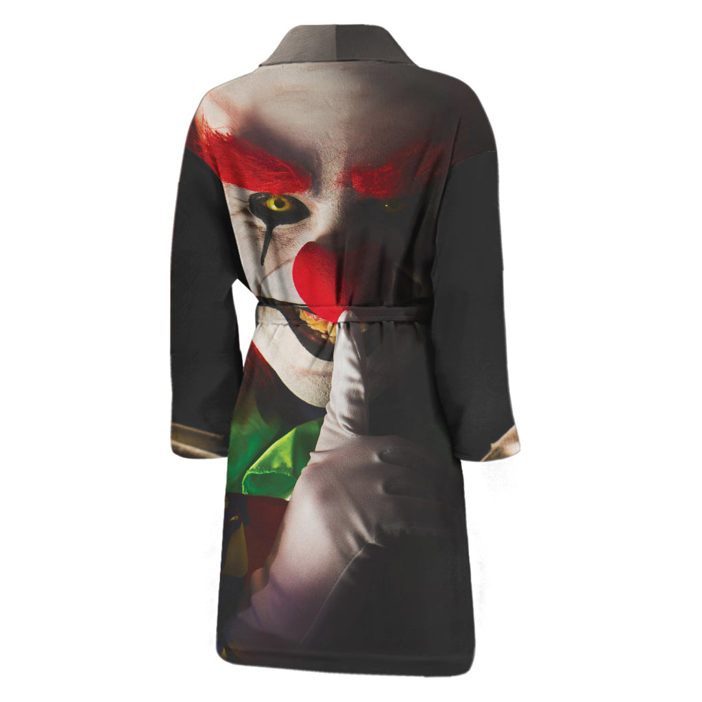 Halloween Smiling Clown Print Men's Bathrobe