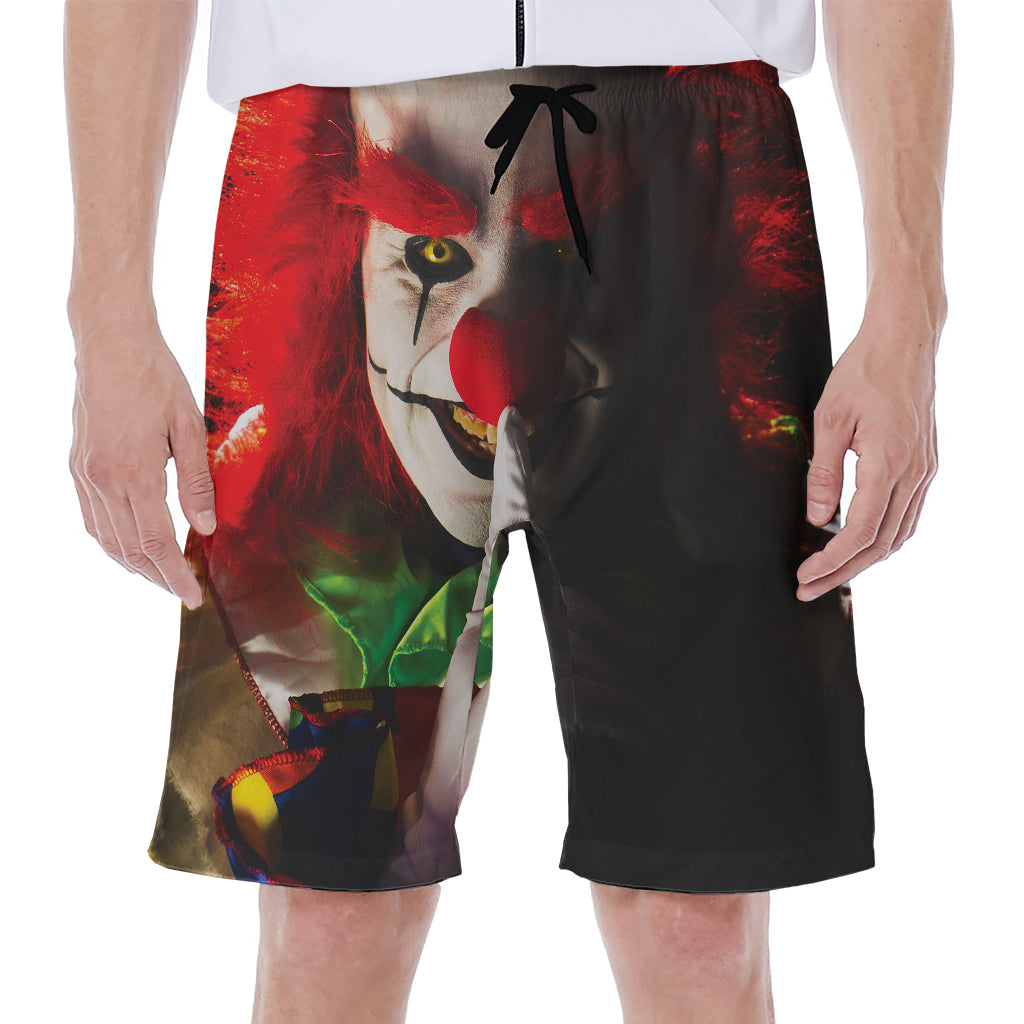 Halloween Smiling Clown Print Men's Beach Shorts