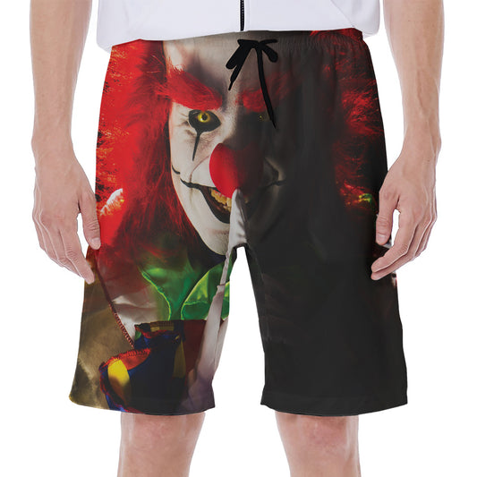 Halloween Smiling Clown Print Men's Beach Shorts