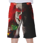 Halloween Smiling Clown Print Men's Beach Shorts