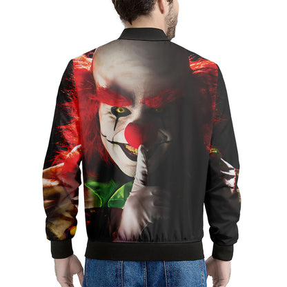 Halloween Smiling Clown Print Men's Bomber Jacket