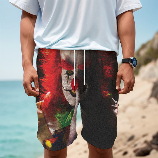 Halloween Smiling Clown Print Men's Cargo Shorts