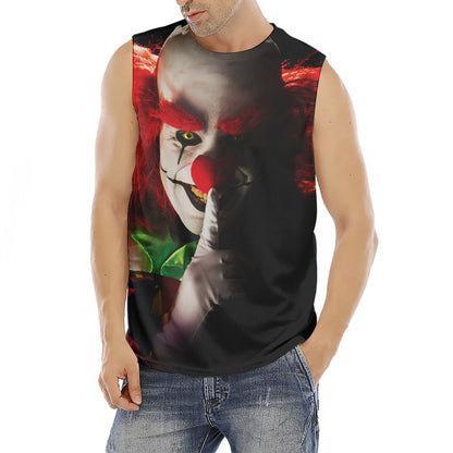 Halloween Smiling Clown Print Men's Fitness Tank Top
