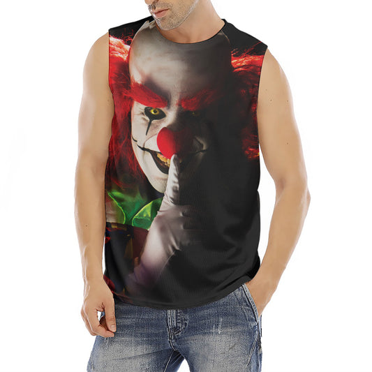 Halloween Smiling Clown Print Men's Fitness Tank Top