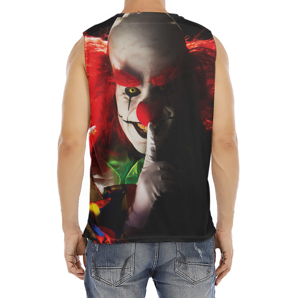 Halloween Smiling Clown Print Men's Fitness Tank Top