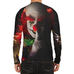 Halloween Smiling Clown Print Men's Long Sleeve Rash Guard
