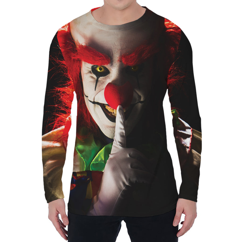 Halloween Smiling Clown Print Men's Long Sleeve T-Shirt
