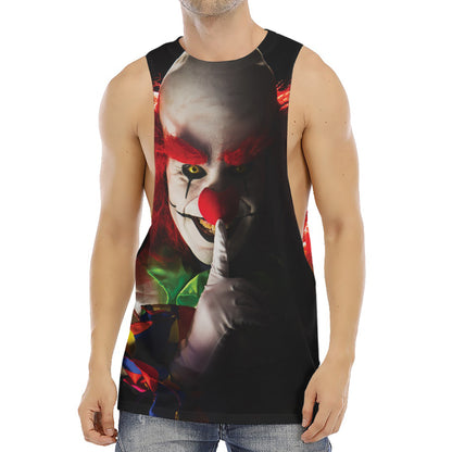 Halloween Smiling Clown Print Men's Muscle Tank Top