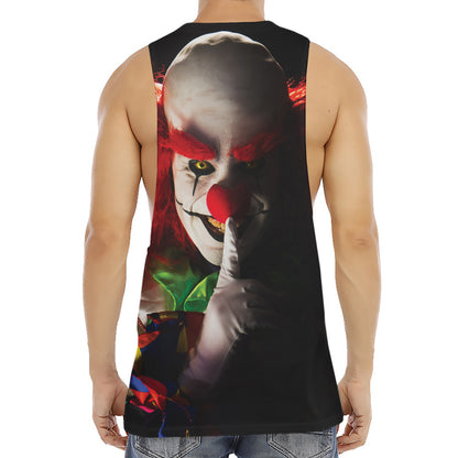 Halloween Smiling Clown Print Men's Muscle Tank Top