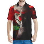 Halloween Smiling Clown Print Men's Polo Shirt