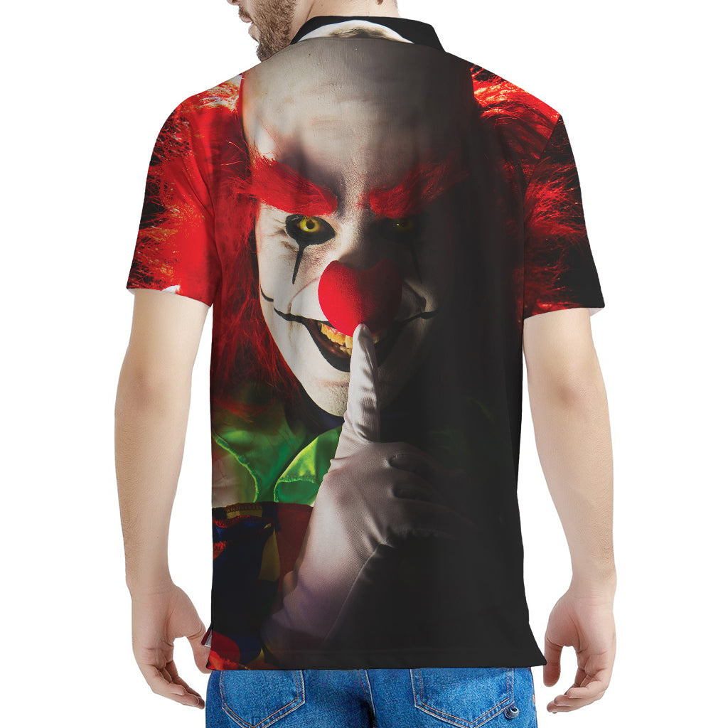 Halloween Smiling Clown Print Men's Polo Shirt
