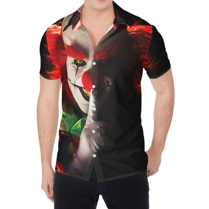 Halloween Smiling Clown Print Men's Shirt