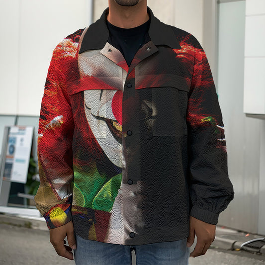 Halloween Smiling Clown Print Men's Shirt Jacket