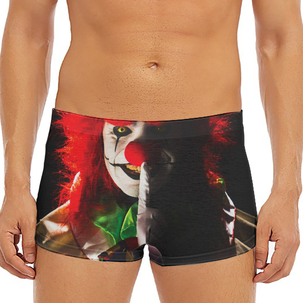 Halloween Smiling Clown Print Men's Short Boxer Briefs