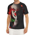 Halloween Smiling Clown Print Men's Short Sleeve Rash Guard
