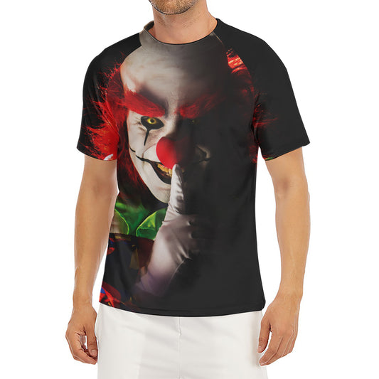 Halloween Smiling Clown Print Men's Short Sleeve Rash Guard