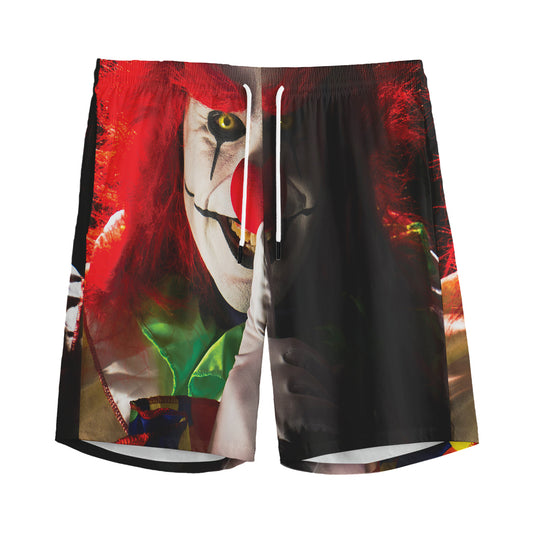 Halloween Smiling Clown Print Men's Sports Shorts