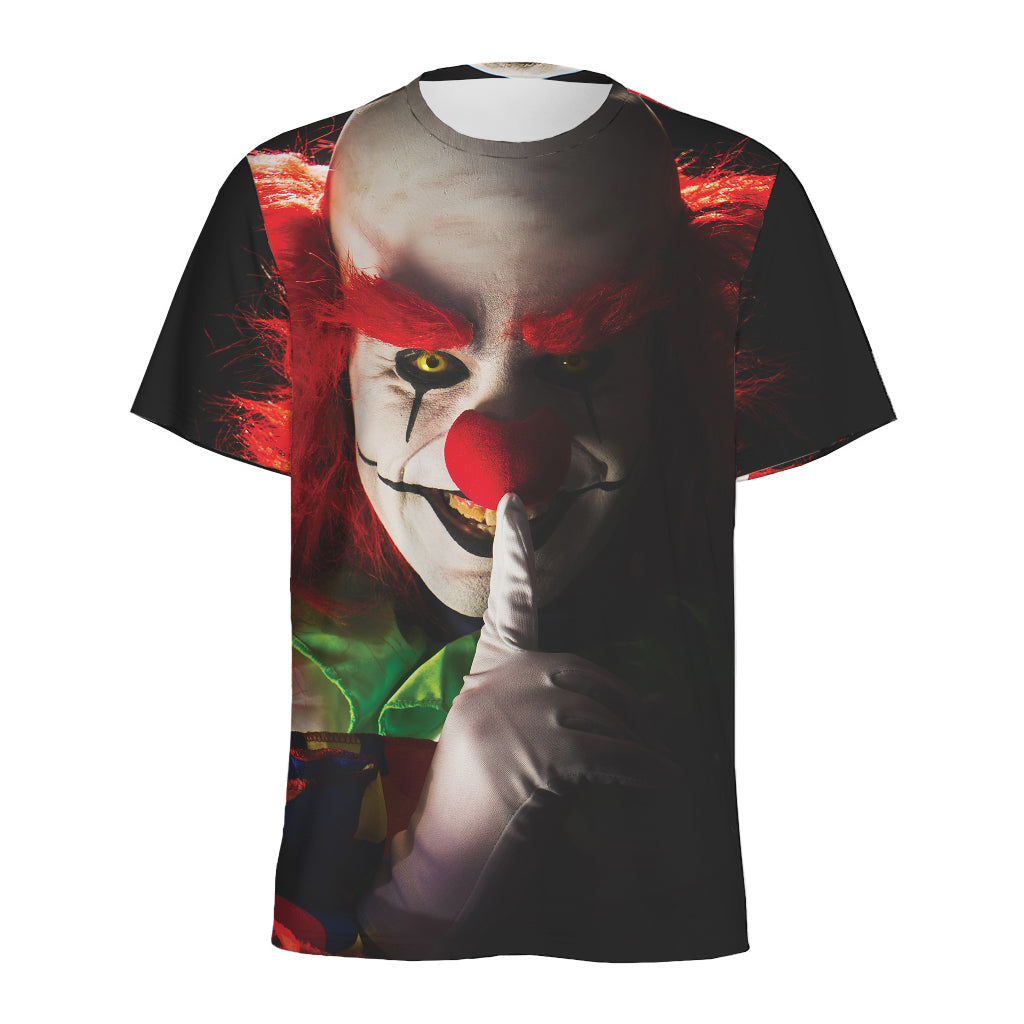 Halloween Smiling Clown Print Men's Sports T-Shirt