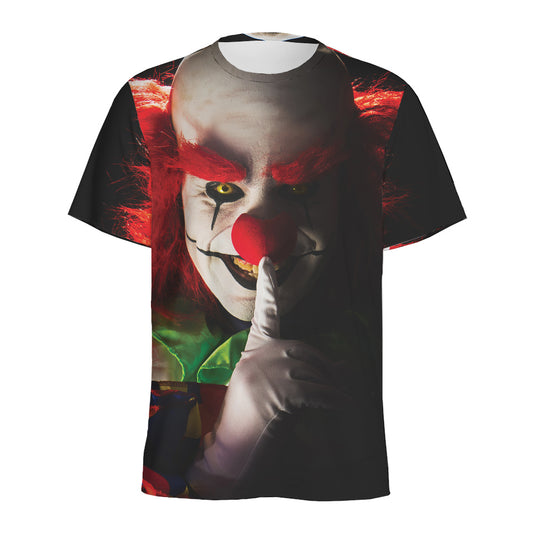 Halloween Smiling Clown Print Men's Sports T-Shirt