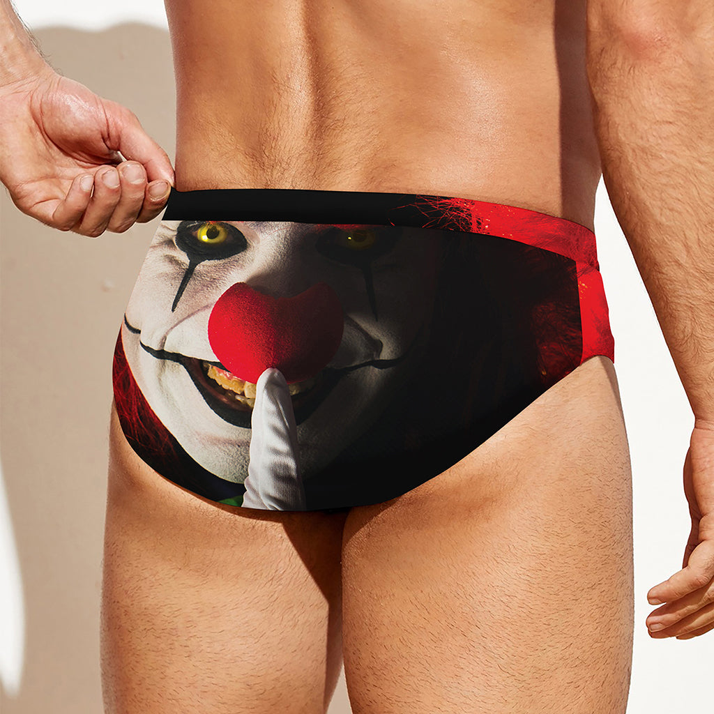 Halloween Smiling Clown Print Men's Swim Briefs