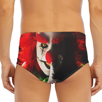 Halloween Smiling Clown Print Men's Triangle Swim Briefs