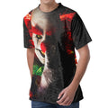 Halloween Smiling Clown Print Men's Velvet T-Shirt